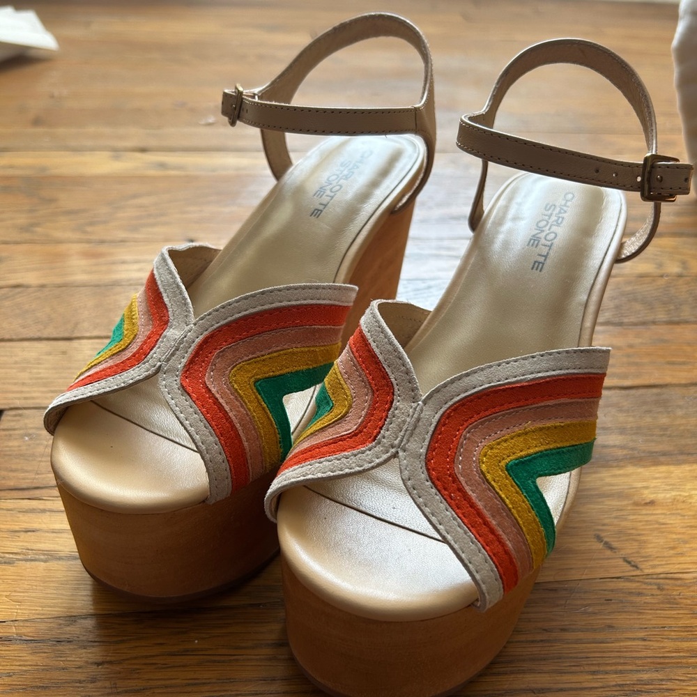 Colorful Platform Wedge Sandals